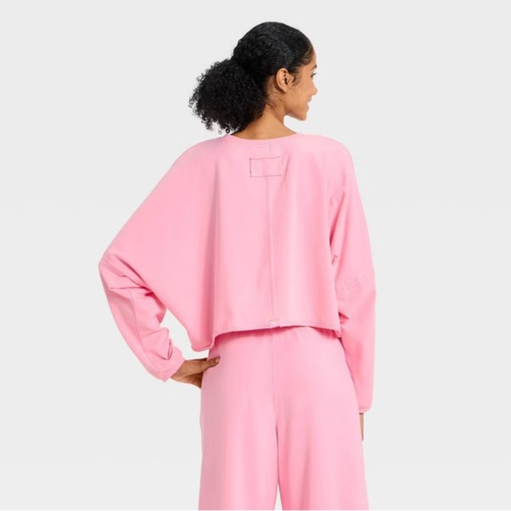 JoyLab Women's Washed Jersey Long Sleeve Top, All Sizes - Light Pink - Picture 2 of 13